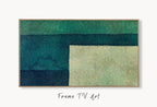 Samsung Frame TV Art 4K Sage Green Wall Art Abstract Painting. Instant Download Abstract Digital Painting. Colorful Art for Frame TV displayed on Samsung Frame TV on a living room wall.