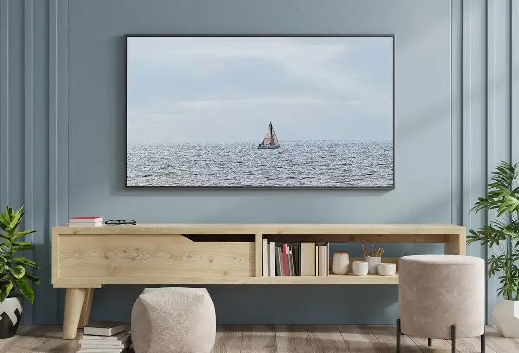 Samsung Frame TV Art 4K Sailboat Digital Painting Nautical Wall Art. Instant Download Boat Painting for the Frame TV. Sailing Art for TV – Frame TV  Art