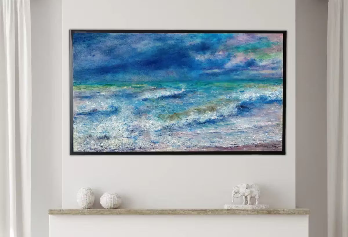 Samsung Frame TV Art 4K Seascape Auguste Renoir Painting, Nautical Wall Decor. Instant Download Art for the Frame TV. Colorful Art for TV – Frame TV  Art