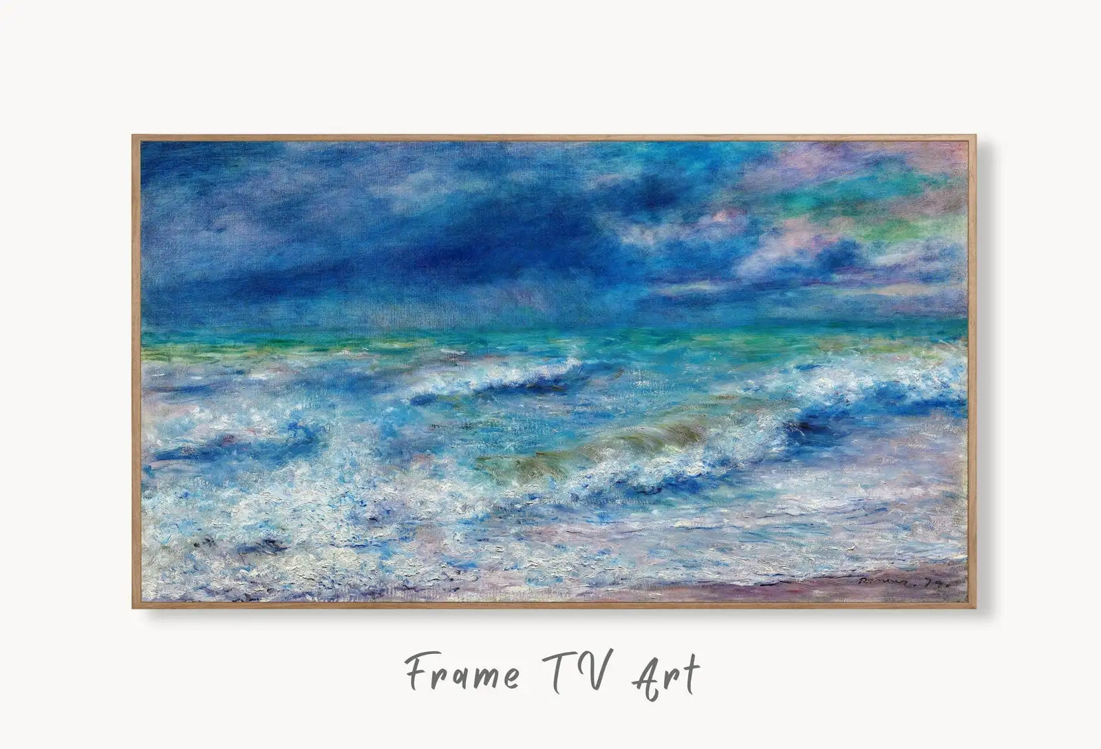 Paysage marin d’Auguste Renoir. Décoration murale nautique. Téléchargement instantané pour l’art sur le Frame TV. Art coloré pour la télévision.