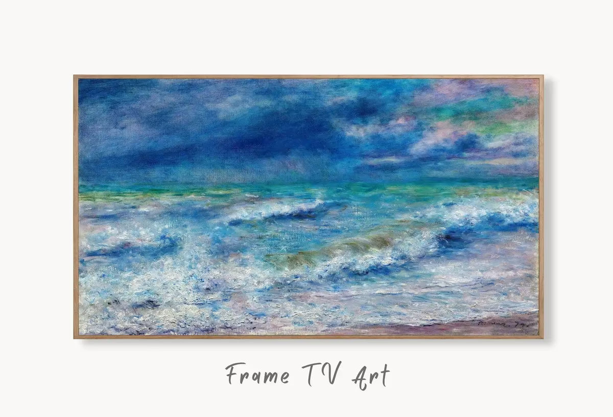 Samsung Frame TV Art 4K Seascape Auguste Renoir Painting, Nautical Wall Decor. Instant Download Art for the Frame TV. Colorful Art for TV – Frame TV  Art