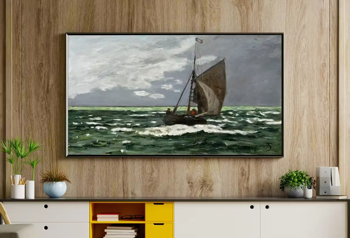 Samsung Frame TV Art 4K Seascape Famous Claude Monet Painting. Instant Download Nautical Wall Art for the Frame TV. Vintage Wall Art – Frame TV  Art
