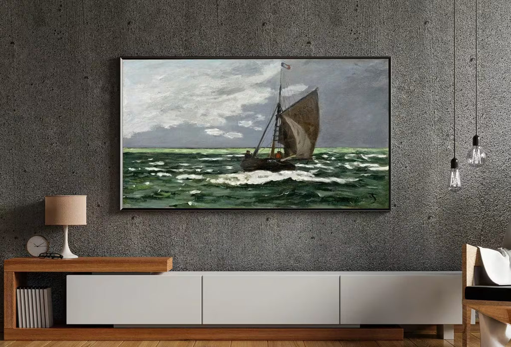 Samsung Frame TV Art 4K Seascape Famous Claude Monet Painting. Instant Download Nautical Wall Art for the Frame TV. Vintage Wall Art – Frame TV  Art