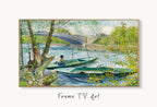 Samsung Frame TV Art 4K Seine River in Springtime Famous Painting by Vincent van Gogh. Instant Download van Gogh Landscape for the Frame TV – Frame TV  Art