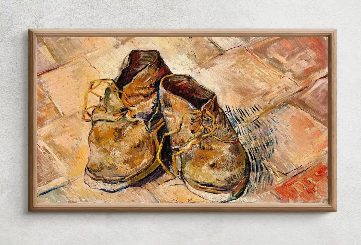 Samsung Frame TV Art 4K "Shoes" Famous Still Life Painting by Vincent van Gogh. Instant Download van Gogh Art for Frame TV. Vintage Decor – Frame TV  Art