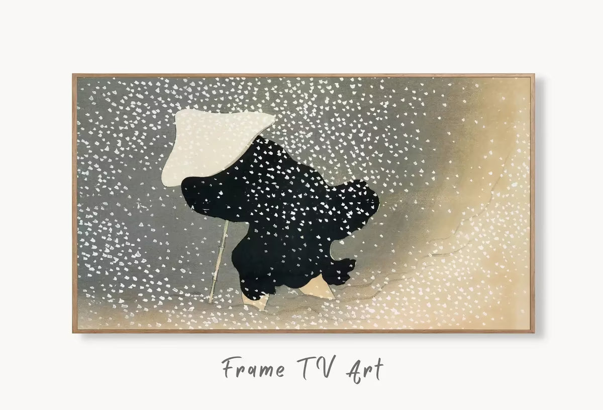 Samsung Frame TV Art 4K Snow from Momoyogusa Japanese Wall Art. Instant Download Antique Japanese Art for the Frame TV. Vintage Wall Art – Frame TV  Art