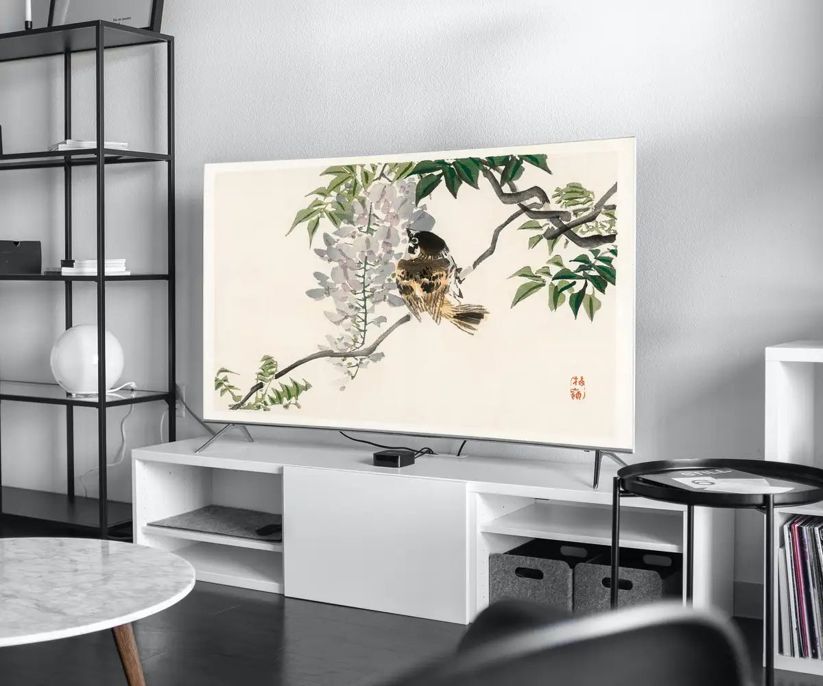 Second included artwork preview from Samsung Frame TV Art 4K Sparrow on a Branch Vintage Japanese Wall Art. Instant Download Antique Japanese Art for the Frame TV. Bird Art featuring various scenes.