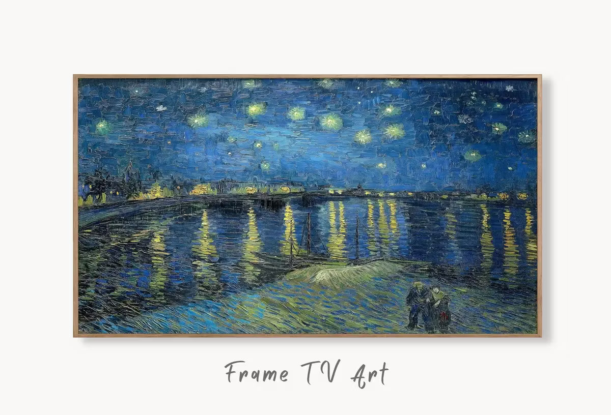 Samsung Frame TV Art 4K Starry Night Over the Rhone Famous Painting by Vincent van Gogh. Instant Download van Gogh Art for the Frame TV – Frame TV  Art