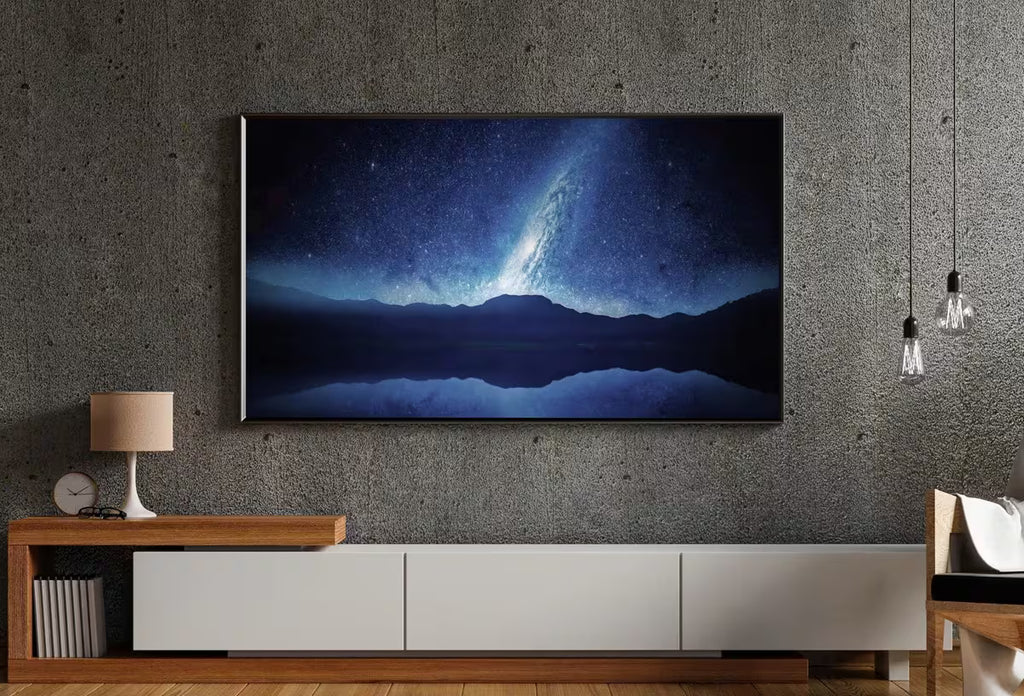 Samsung Frame TV Art 4K Stars at Night over Mountains Landscape Wall Art. Instant Download Blue Mountain Digital Painting. Art for Frame TV – Frame TV  Art