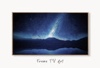 Collage of artworks from Samsung Frame TV Art 4K Stars at Night over Mountains Landscape Wall Art. Instant Download Blue Mountain Digital Painting. Art for Frame TV Frame TV Art Collection – digital download set.