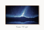 Samsung Frame TV Art 4K Stars at Night over Mountains Landscape Wall Art. Instant Download Blue Mountain Digital Painting. Art for Frame TV – Frame TV  Art