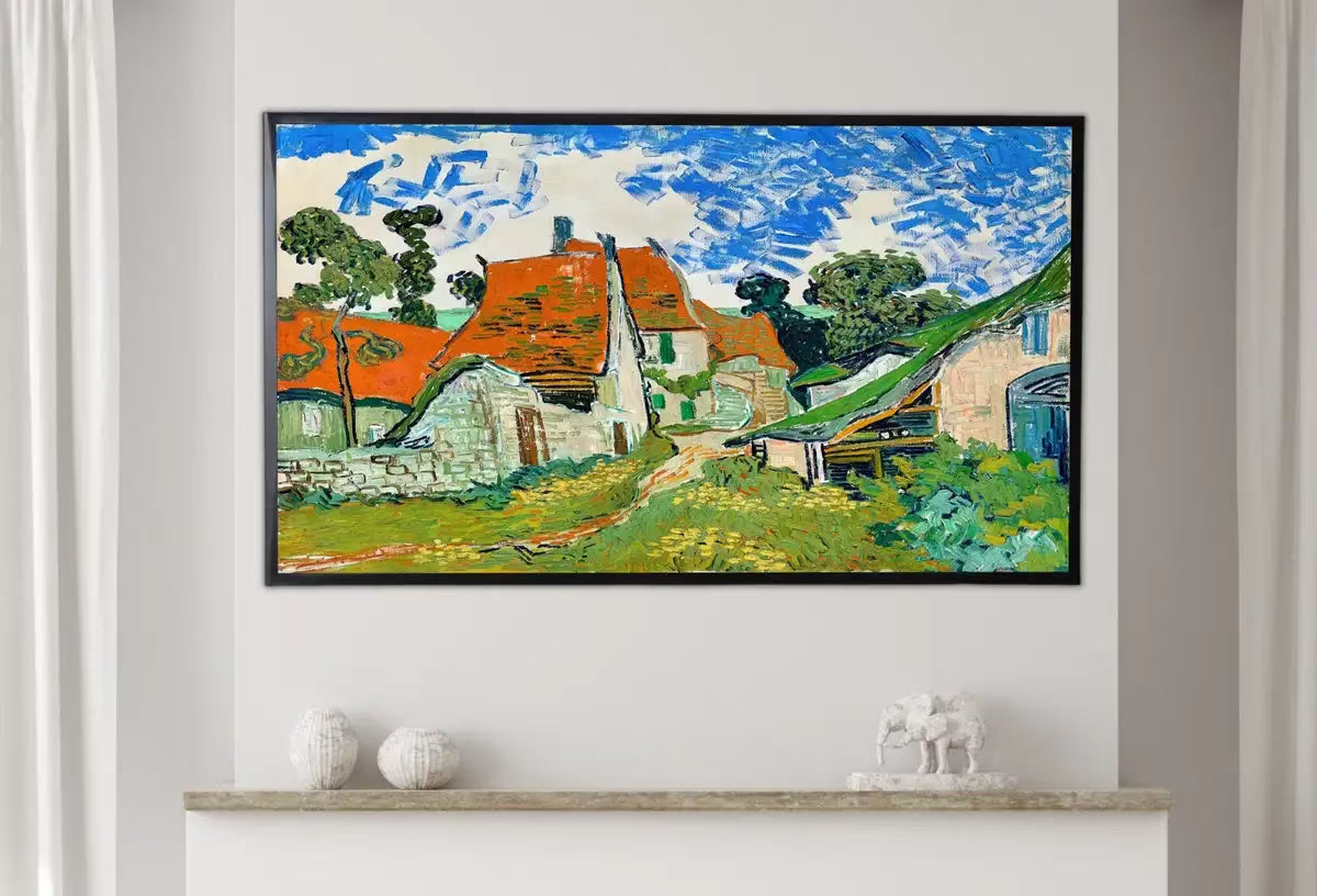 Samsung Frame TV Art 4K Street in Auvers Famous Painting by Vincent van Gogh. Instant Download van Gogh Art for the Frame TV. Vintage Decor – Frame TV  Art