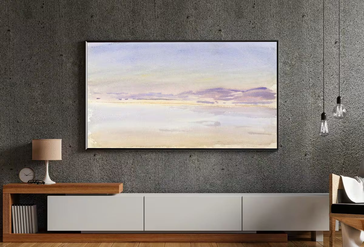 Samsung Frame TV Art 4K Sunset at Sea Vintage Watercolor Painting. Instant Download Vintage Art for the Samsung Frame TV. Sunset Wall Art – Frame TV Art Set