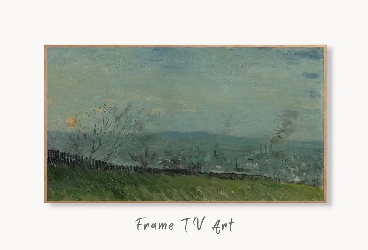 Samsung Frame TV Art 4K Sunset in Montmartre Famous Painting by Vincent van Gogh. Instant Download van Gogh Art for Frame TV. Vintage Art – Frame TV Art Set