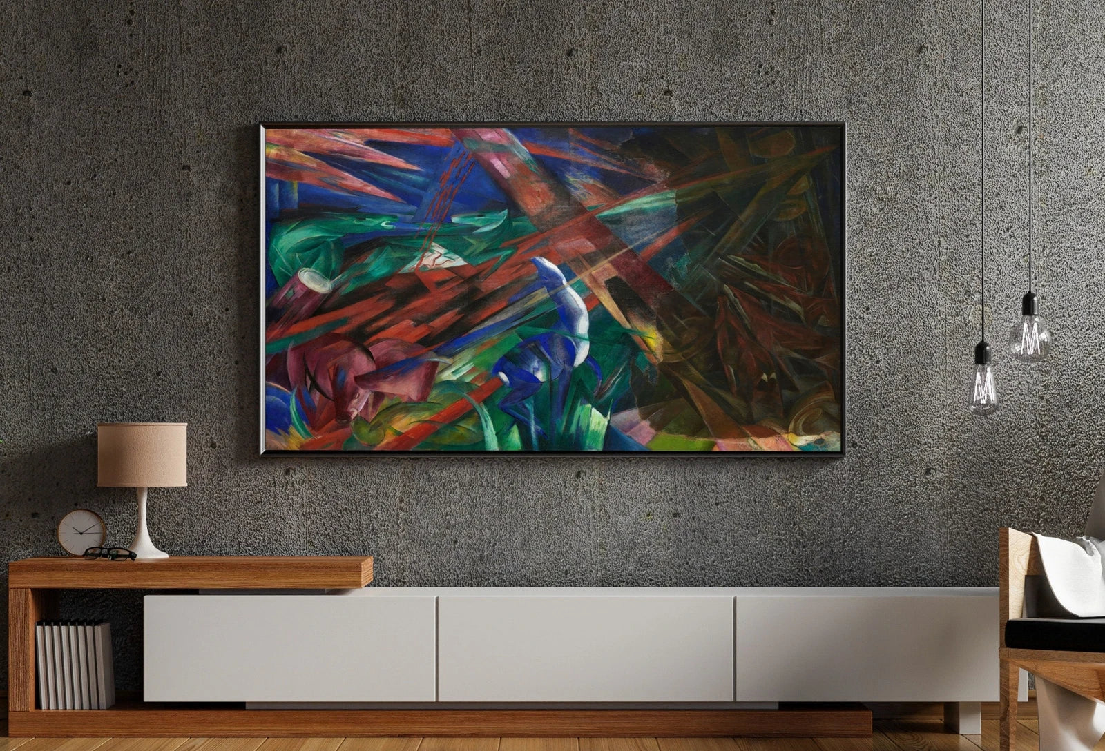 Detail view of artwork from Samsung Frame TV Art 4K Surreal Forest Animals Abstract Vintage Painting. Instant Download Art for Frame TV. Abstract Home Decor. TV Art. (variation 2)