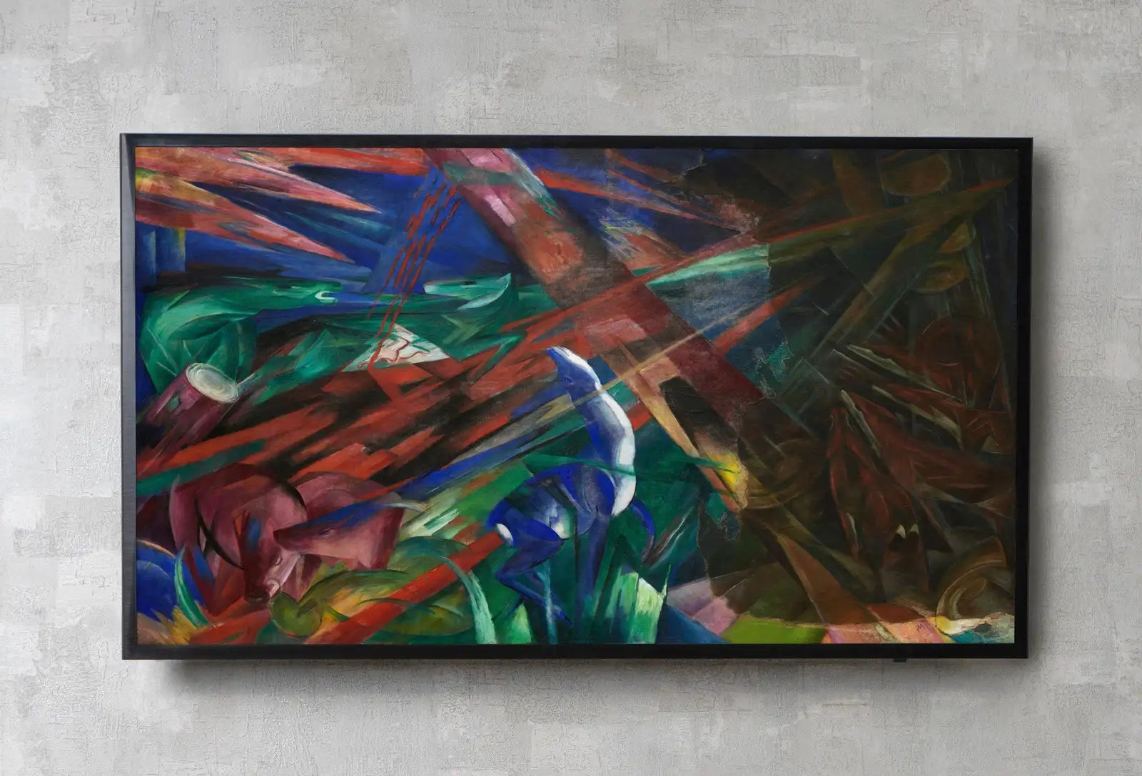 Detail view of artwork from Samsung Frame TV Art 4K Surreal Forest Animals Abstract Vintage Painting. Instant Download Art for Frame TV. Abstract Home Decor. TV Art. (variation 3)