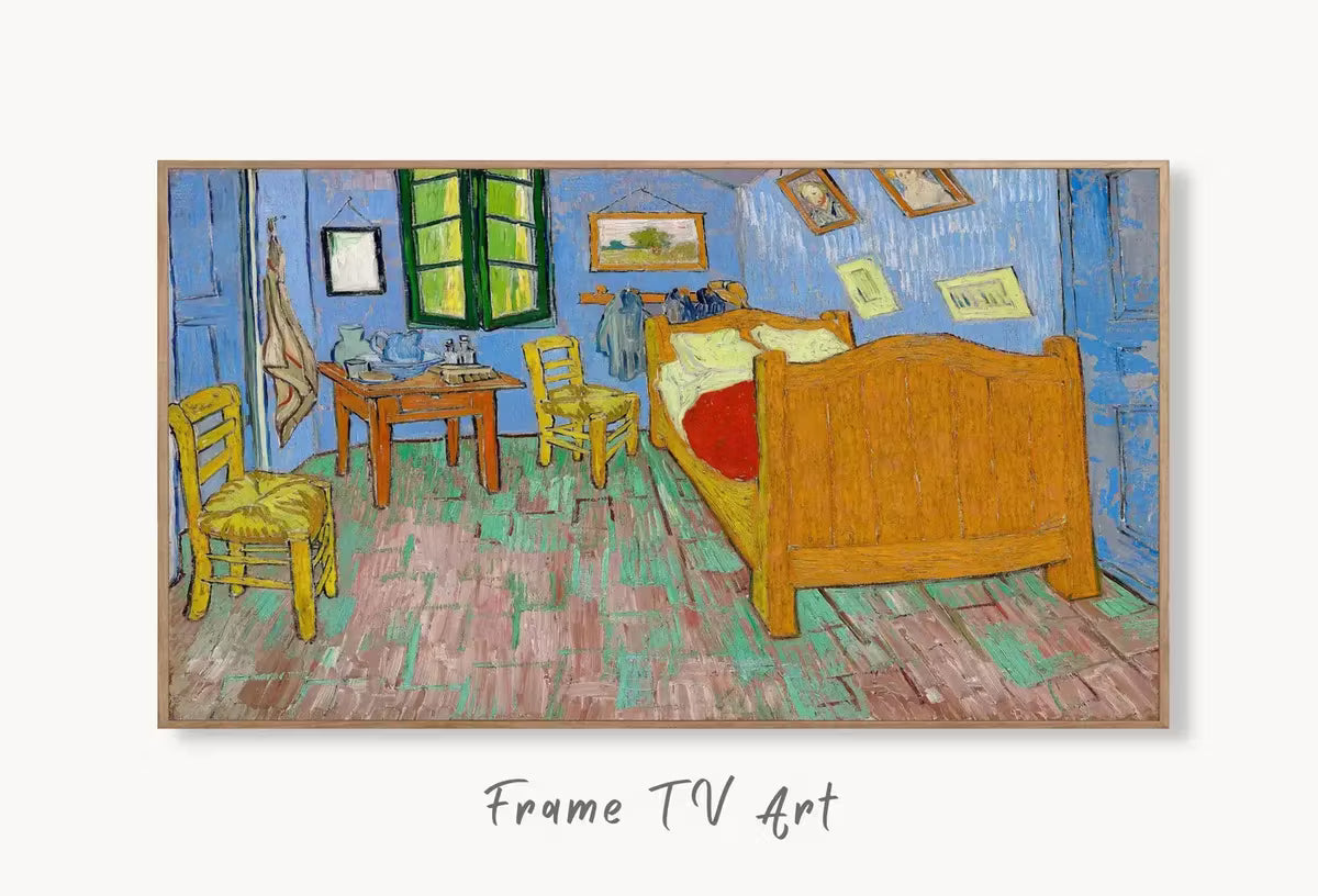 Samsung Frame TV Art 4K "The Bedroom" Famous Painting by Vincent van Gogh. Instant Download van Gogh Art for the Frame TV. Vintage Art – Frame TV  Art