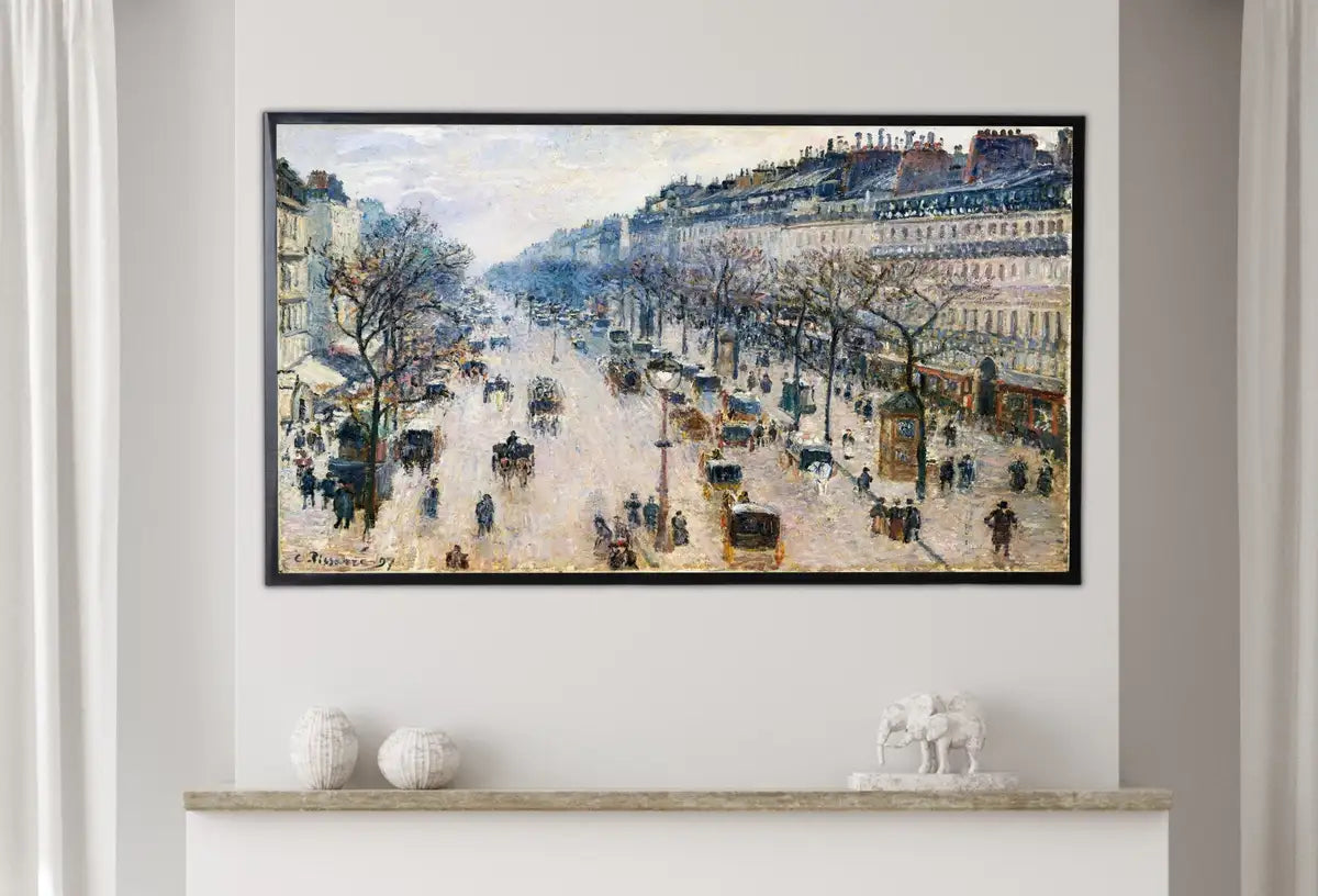 Detail view of artwork from Samsung Frame TV Art 4K The Boulevard Montmartre Painting by Vincent van Gogh. Instant Download van Gogh Art for Frame TV. Vintage Wall Art. (variation 2)