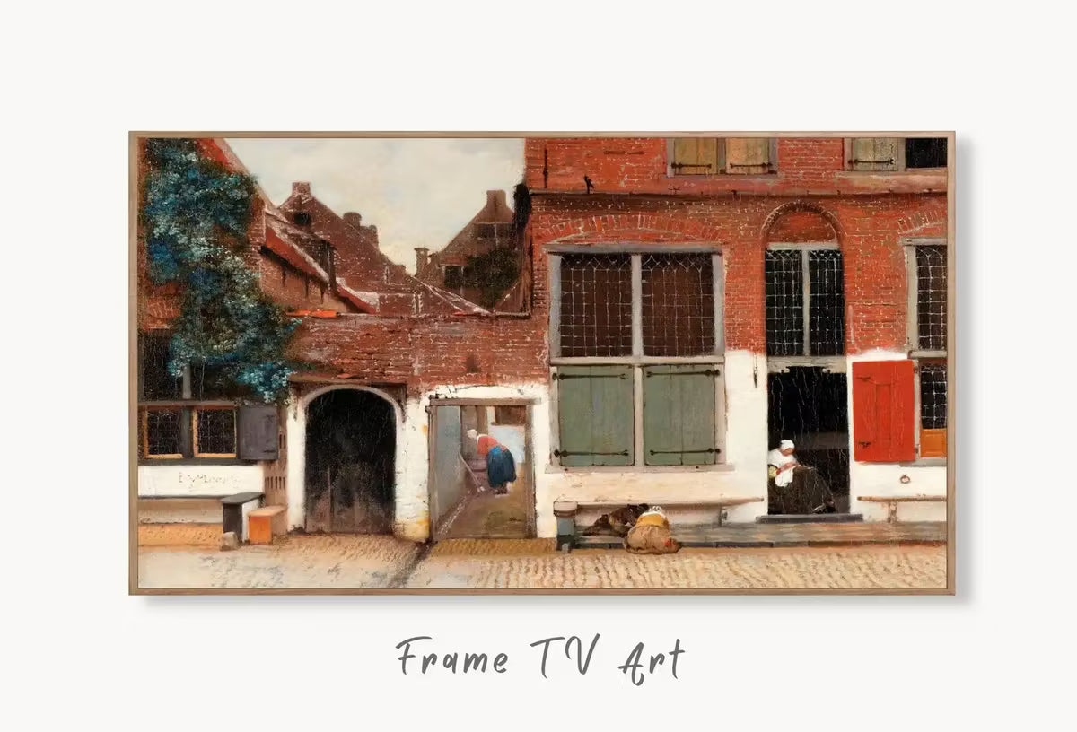 Samsung Frame TV Art 4K The Little Street Famous Vintage Oil Painting. Instant Download Rustic European City Landscape for the Frame TV – Frame TV  Art