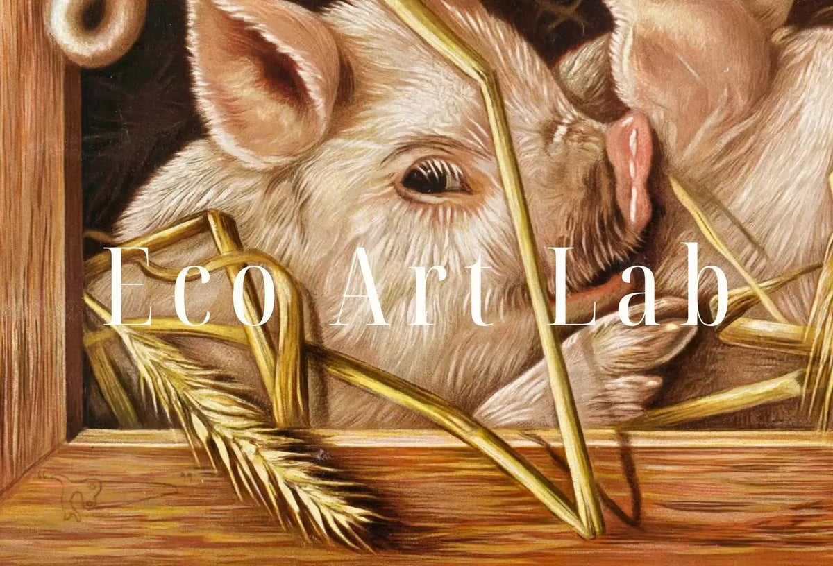 Samsung Frame TV Art 4K The Prize Piggies. Farm Animals Pigs Vintage Painting. Instant Download Art for the Samsung Frame TV. Art for TV – Frame TV  Art