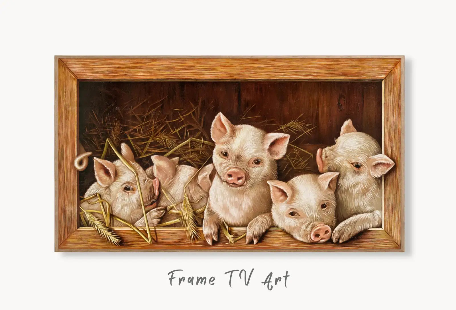 Samsung Frame TV Art 4K The Prize Piggies. Farm Animals Pigs Vintage Painting. Instant Download Art for the Samsung Frame TV. Art for TV – Frame TV Digital Download Art – Digital Download