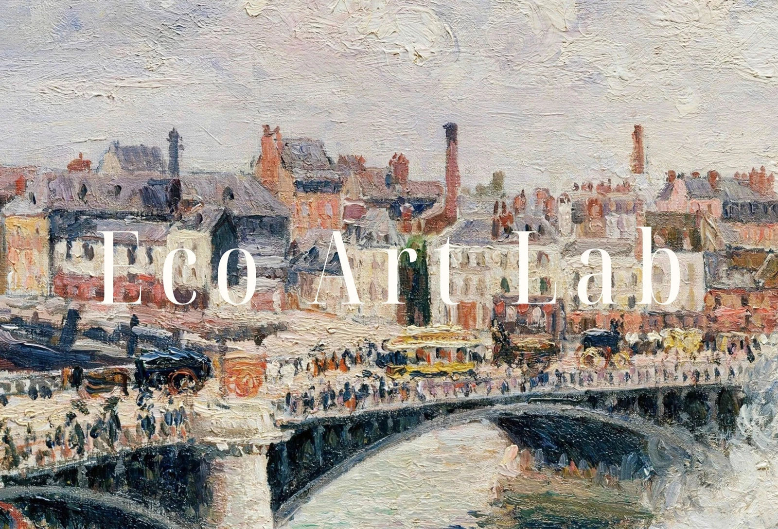 Detail view of artwork from Samsung Frame TV Art 4K The Seine River in Rouen European French City Painting. Instant Download Vintage Art for Samsung Frame TV. TV Art. (variation 2)