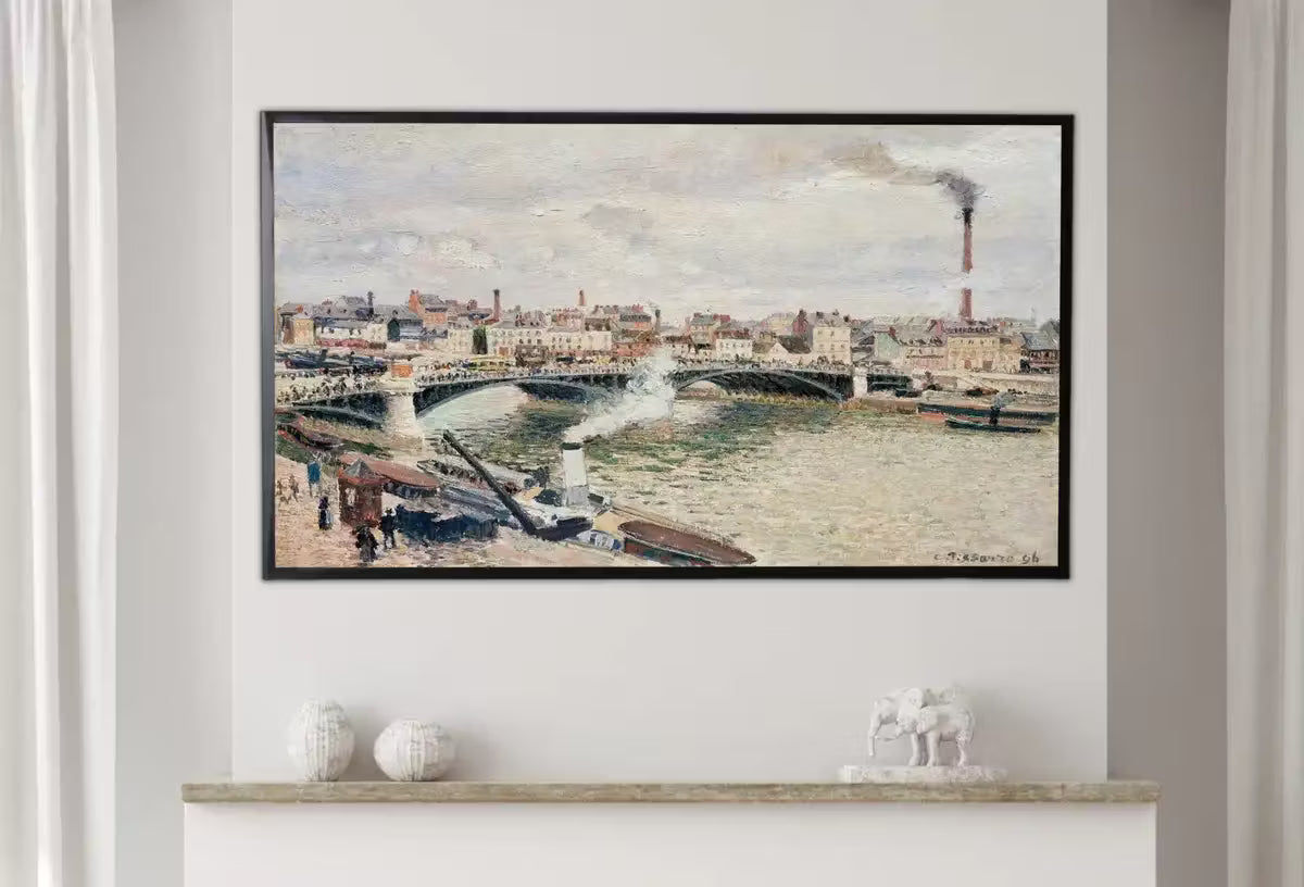 Samsung Frame TV Art 4K The Seine River in Rouen European French City Painting. Instant Download Vintage Art for Samsung Frame TV. TV Art – Frame TV  Art