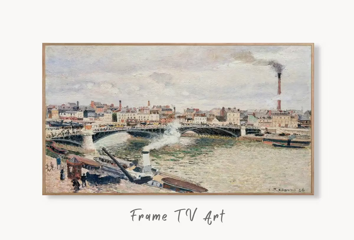 Samsung Frame TV Art 4K The Seine River in Rouen European French City Painting. Instant Download Vintage Art for Samsung Frame TV. TV Art – Frame TV  Art