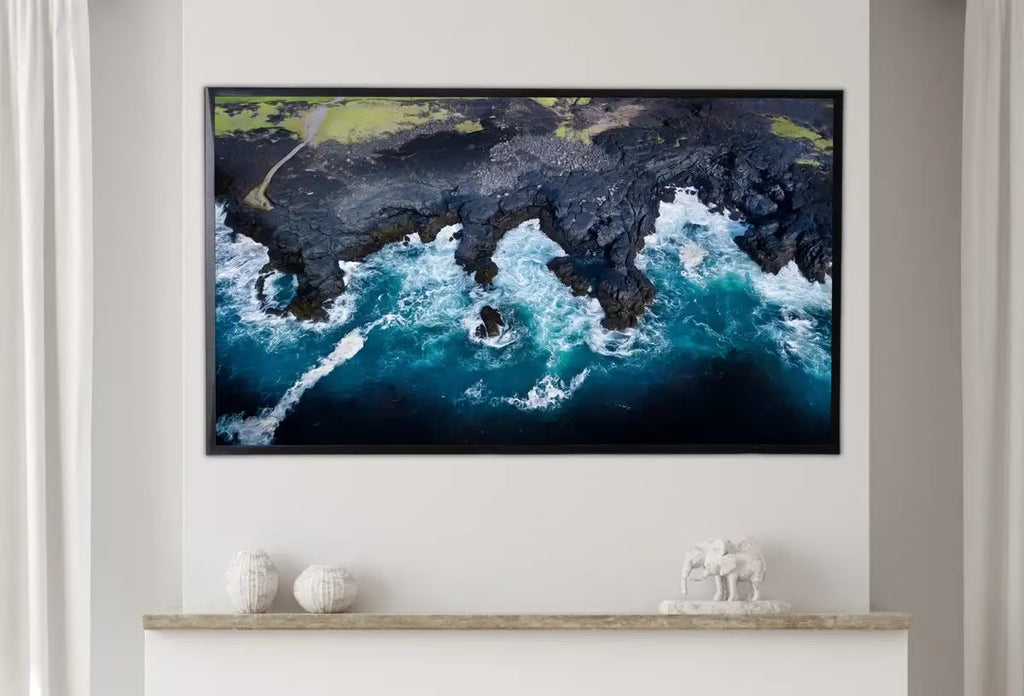 Samsung Frame TV Art 4K, Top View Ocean Coastal Wall Decor. Samsung Art TV  for Samsung Frame, Beach Landscape Frame TV Art – Frame TV  Art