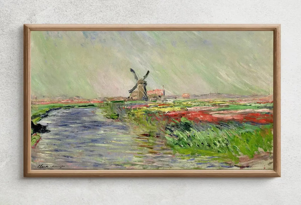 Samsung Frame TV Art 4K Tulip Field Famous Claude Monet Painting. Instant Download Vintage Art for Samsung Frame TV. Claude Monet Art for TV – Frame TV  Art
