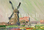 Detail view of artwork from Samsung Frame TV Art 4K Tulip Field Famous Claude Monet Painting. Instant Download Vintage Art for Samsung Frame TV. Claude Monet Art for TV. (variation 2)