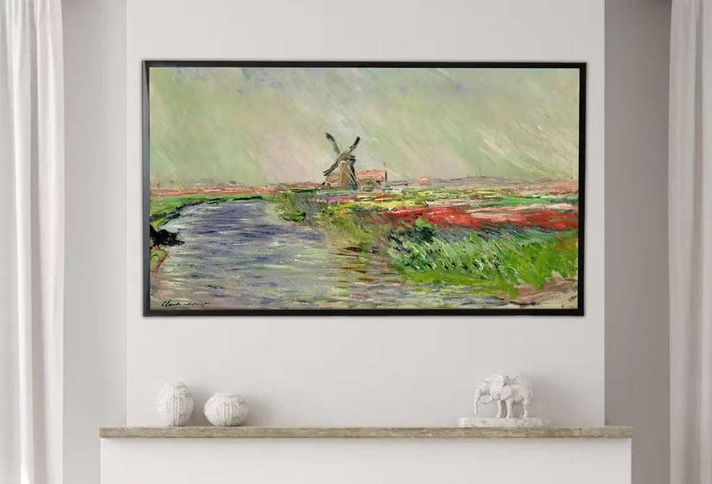 Samsung Frame TV Art 4K Tulip Field Famous Claude Monet Painting. Instant Download Vintage Art for Samsung Frame TV. Claude Monet Art for TV – Frame TV  Art