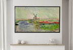 Detail view of artwork from Samsung Frame TV Art 4K Tulip Field Famous Claude Monet Painting. Instant Download Vintage Art for Samsung Frame TV. Claude Monet Art for TV. (variation 1)