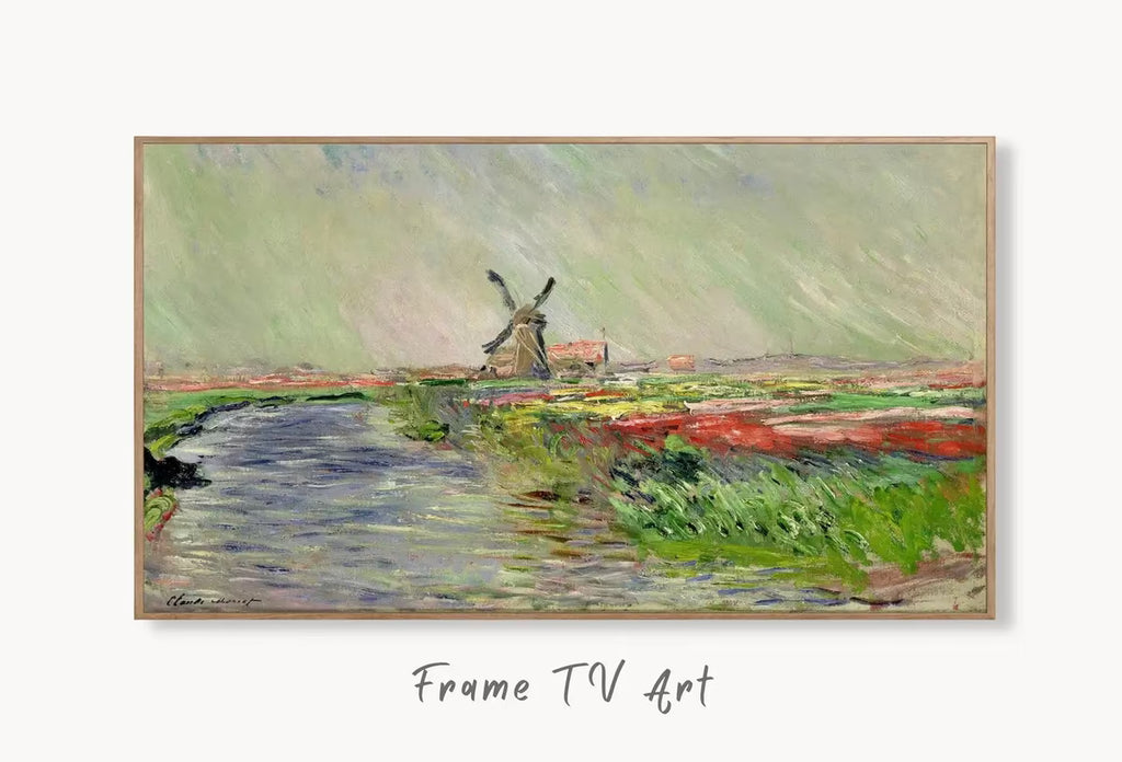 Samsung Frame TV Art 4K Tulip Field Famous Claude Monet Painting. Instant Download Vintage Art for Samsung Frame TV. Claude Monet Art for TV – Frame TV  Art