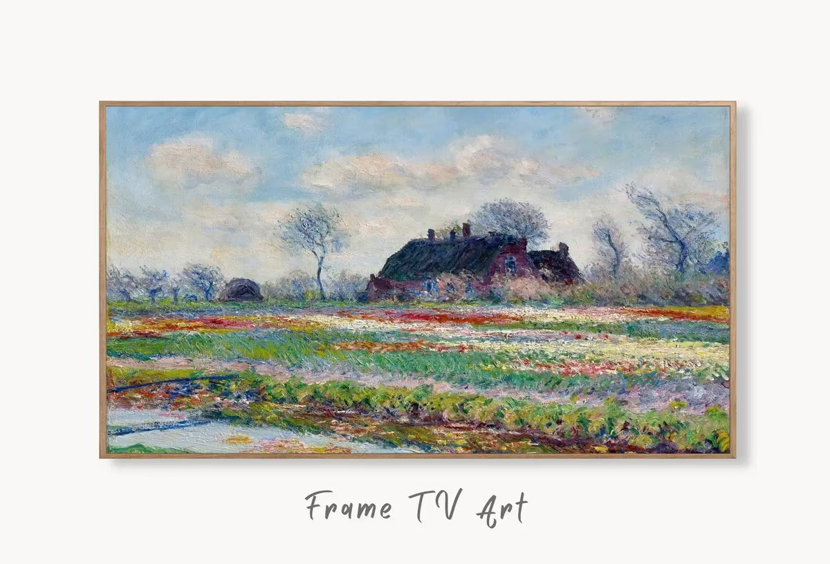 Samsung Frame TV Art 4K Tulip Fields Famous Claude Monet Painting. Instant Download Landscape Wall Art for the Frame TV. Vintage Wall Art – Frame TV  Art