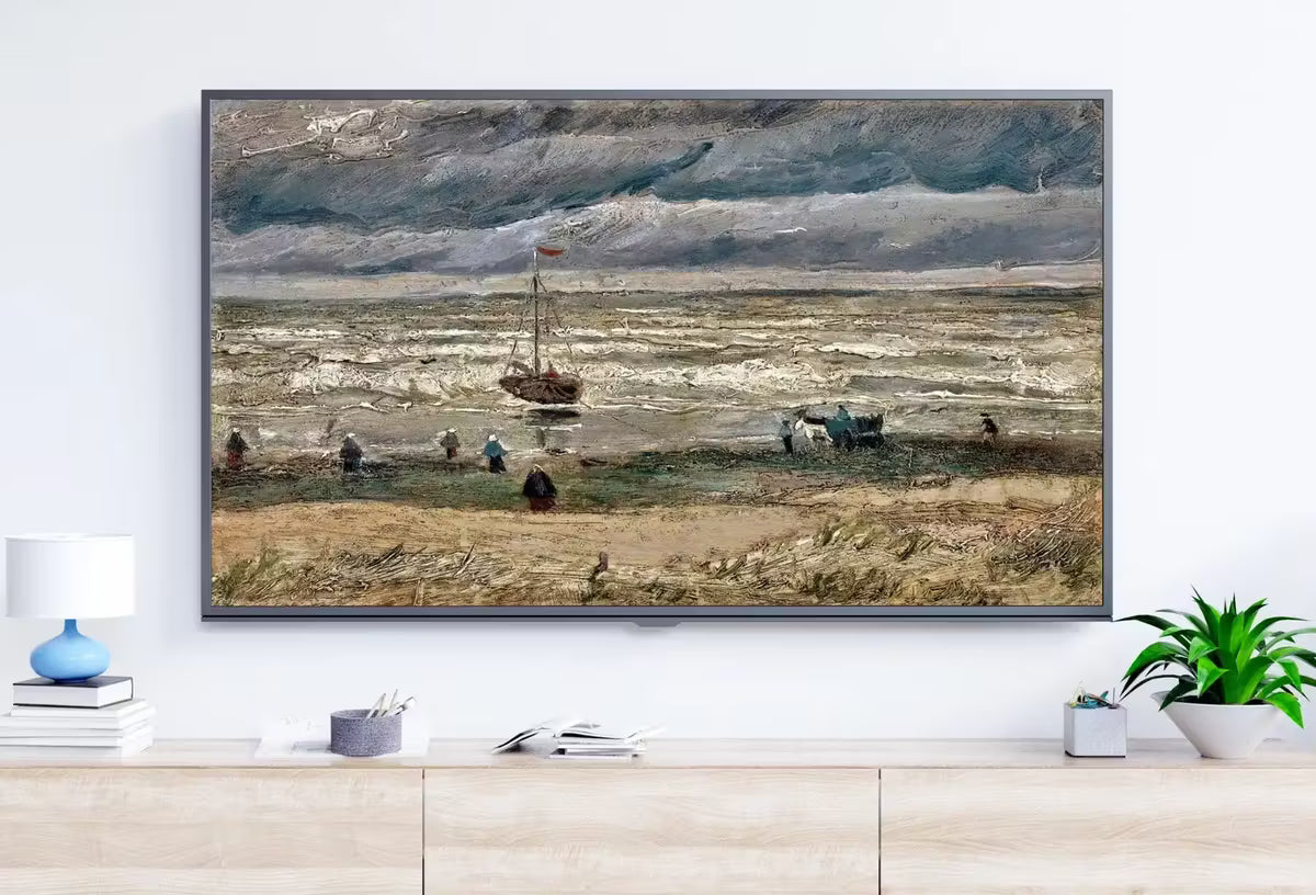 Samsung Frame TV Art 4K van Gogh Beach in Stormy Weather Painting. Instant Download Famous Vintage Art for the Samsung Frame TV – Frame TV  Art