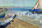 Samsung Frame TV Art 4K van Gogh Fishing Boats on the Beach Painting. Instant Download Famous Vintage Nautical Art for the Samsung Frame TV – Frame TV  Art