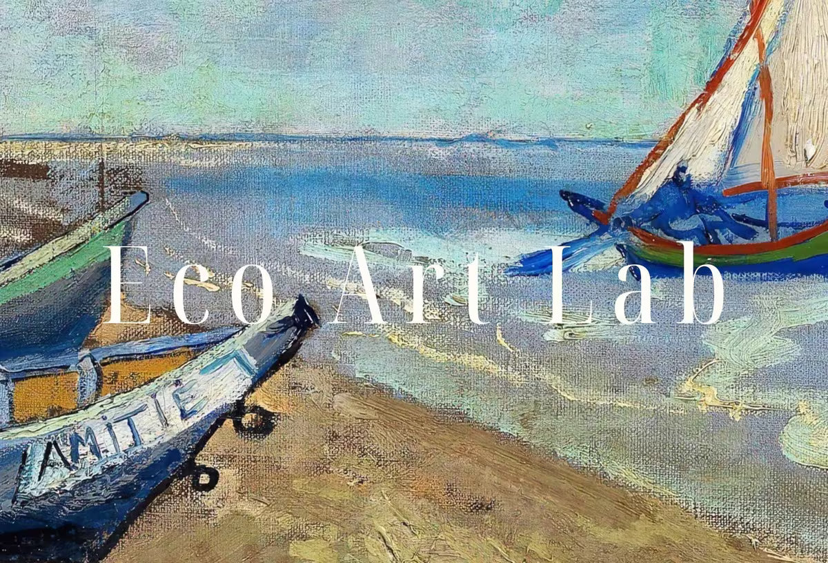 Samsung Frame TV Art 4K van Gogh Fishing Boats on the Beach Painting. Instant Download Famous Vintage Nautical Art for the Samsung Frame TV – Frame TV  Art