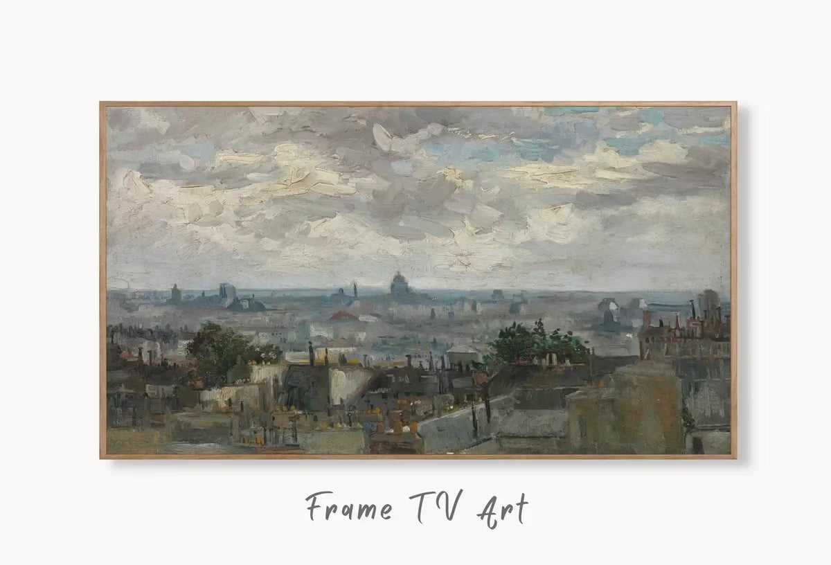 Samsung Frame TV Art 4K View of Paris Famous Painting by Vincent van Gogh. Instant Download van Gogh Art for the Frame TV. Vintage Wall Art – Frame TV  Art