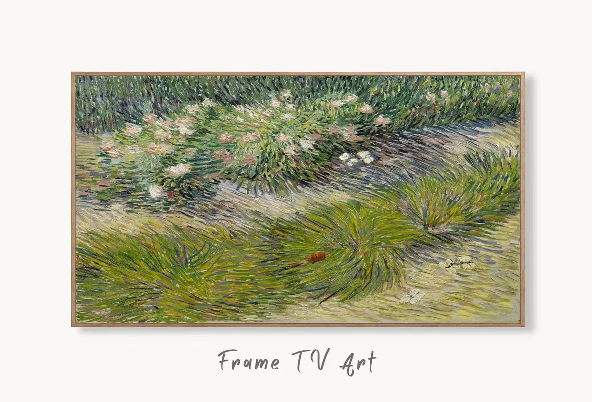 Samsung Frame TV Art 4K Vincent van Gogh Grass and Butterflies Famous Painting. Instant Download van Gogh Art for Frame TV. Vintage Wall Art – Frame TV  Art