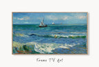 Samsung Frame TV Art 4K Vincent van Gogh Seascape with Boats Painting. Instant Download Famous Vintage Nautical Art for the Samsung Frame TV – Frame TV  Art