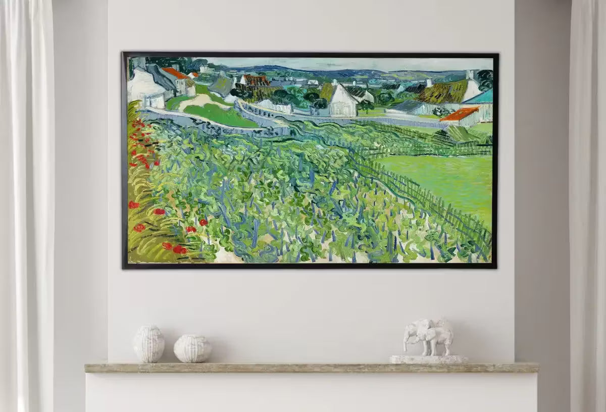 Samsung Frame TV Art 4K Vineyards Famous Painting by Vincent van Gogh. Instant Download van Gogh Landscape for the Frame TV. Vintage Decor – Frame TV  Art