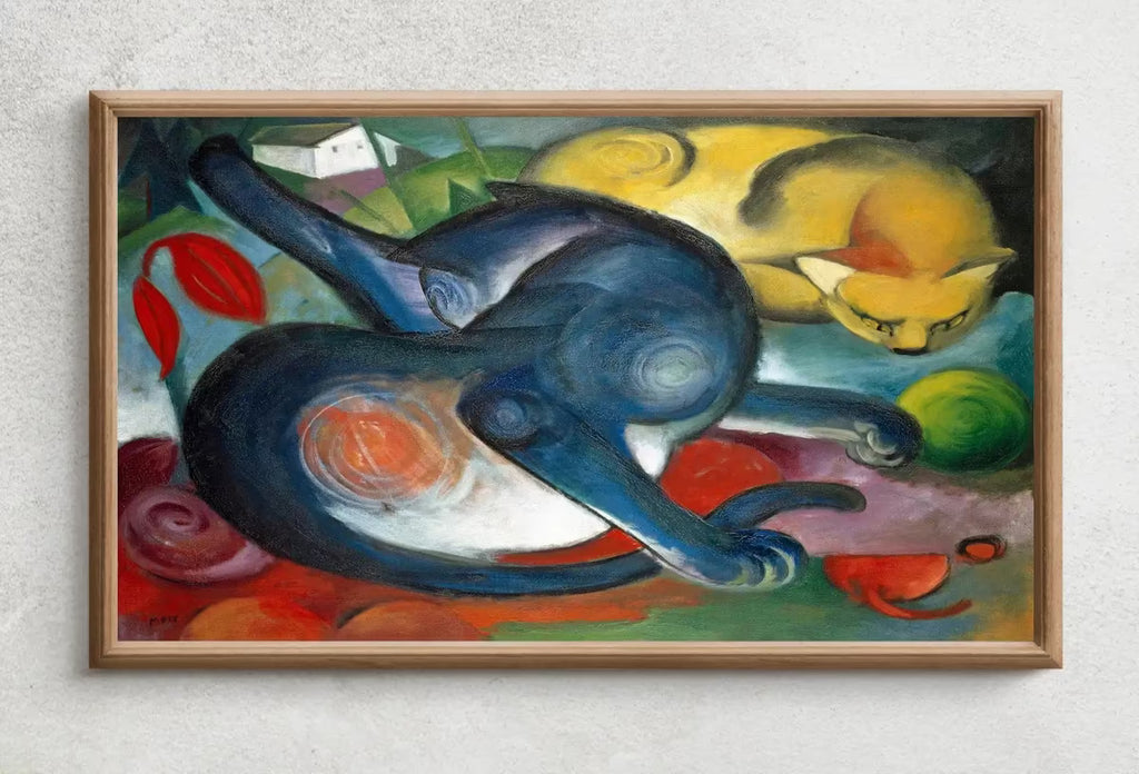 Samsung Frame TV Art 4K Vintage Abstract Famous Cats Painting. Instant Download Cat Art for the Samsung Frame TV. Antique Art for TV – Frame TV  Art