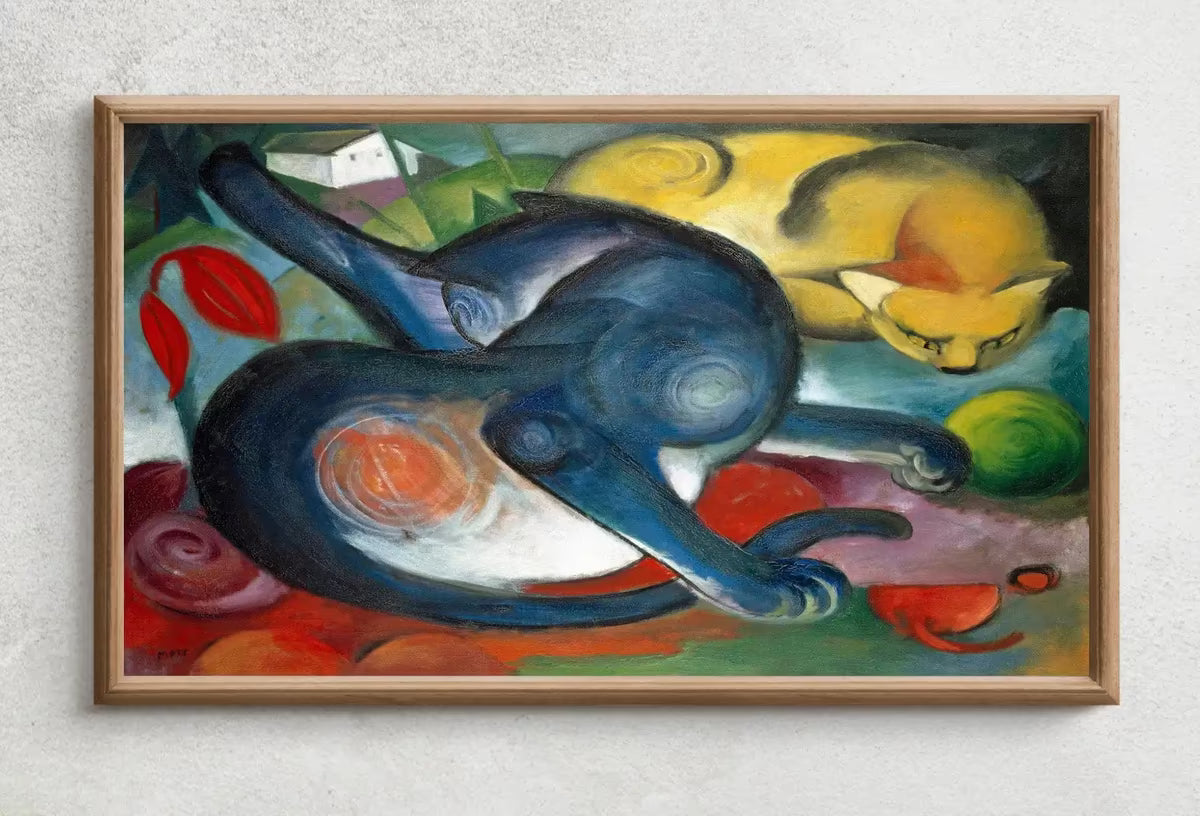 Samsung Frame TV Art 4K Vintage Abstract Famous Cats Painting. Instant Download Cat Art for the Samsung Frame TV. Antique Art for TV – Frame TV  Art