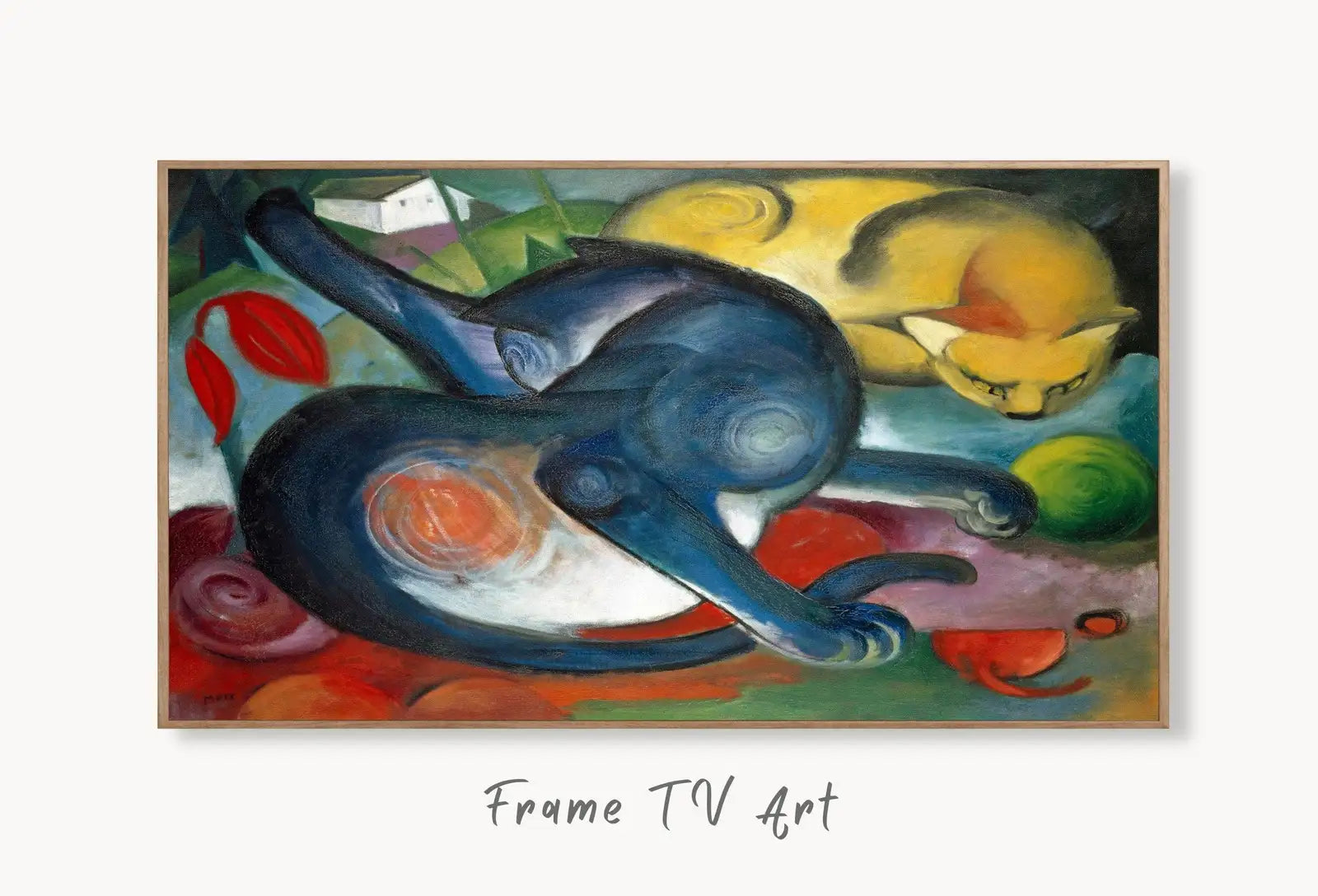 Collage of artworks from Samsung Frame TV Art 4K Vintage Abstract Famous Cats Painting. Instant Download Cat Art for the Samsung Frame TV. Antique Art for TV Frame TV Art Collection – digital download set.