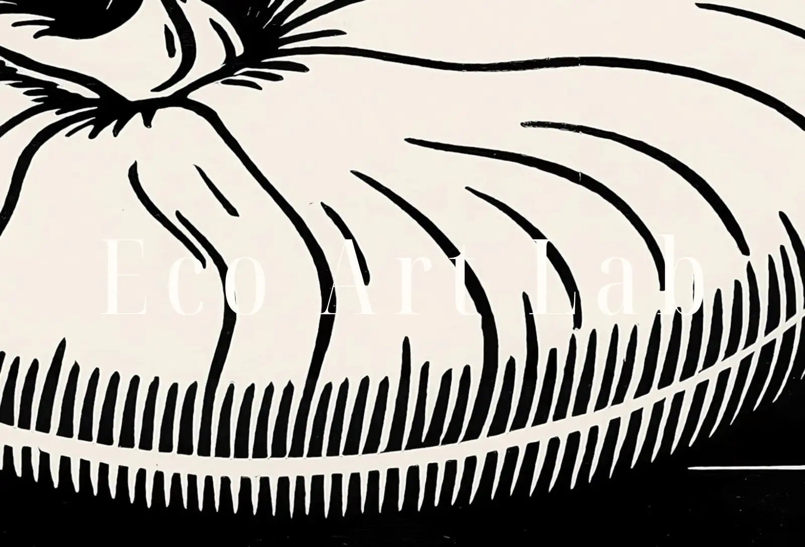 Detail view of artwork from Samsung Frame TV Art 4K Vintage Art Nouveau Sea Shell Painting. Instant Download Black & White Art for the Samsung Frame TV. Art for TV. (variation 1)