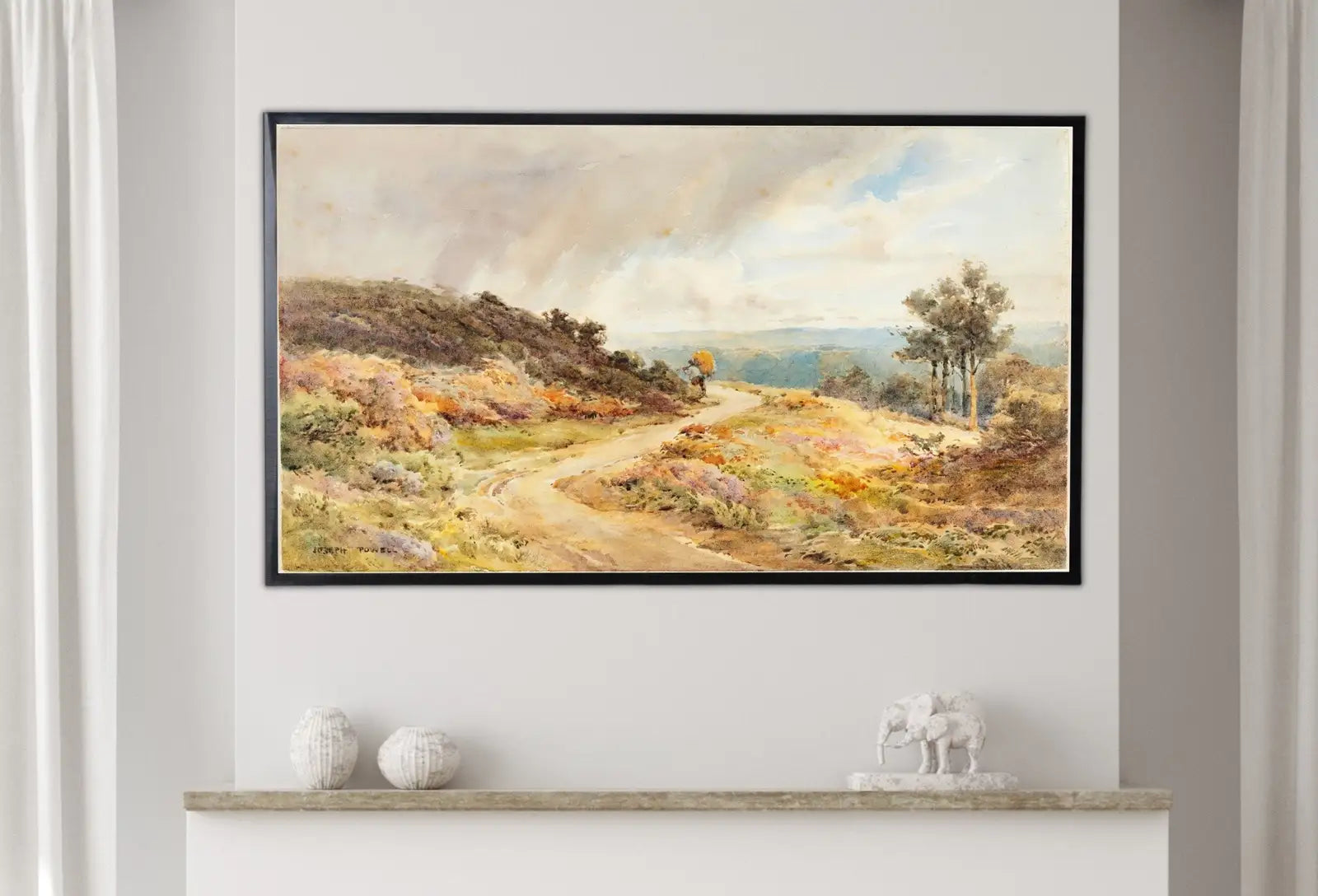 Included artwork preview showing first selection of artworks from Samsung Frame TV Art 4K Vintage Autumn Landscape Painting. Instant Download Colorful Autumn Art for the Frame TV. Landscape Art for TV.