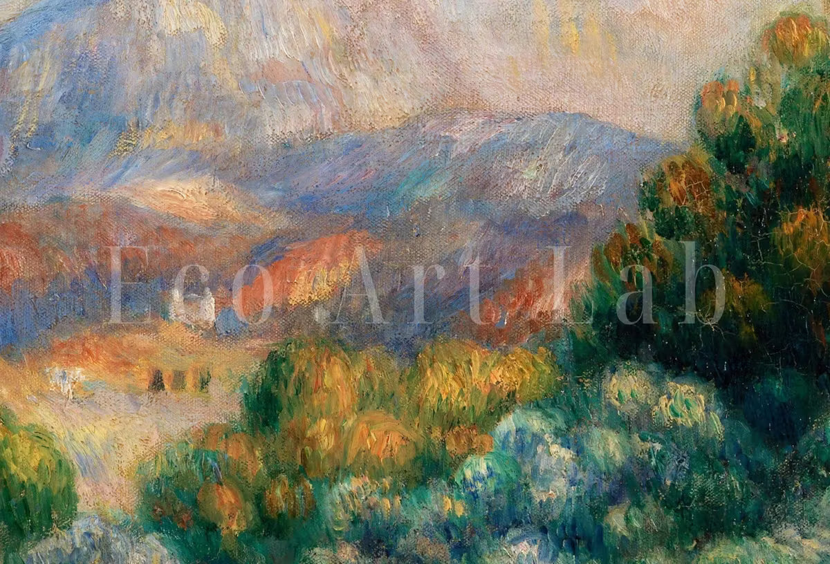Samsung Frame TV Art 4K Vintage Countryside Mountain Landscape by Auguste Renoir. Famous Antique Oil Painting. Vintage Art for Frame TV – Frame TV  Art