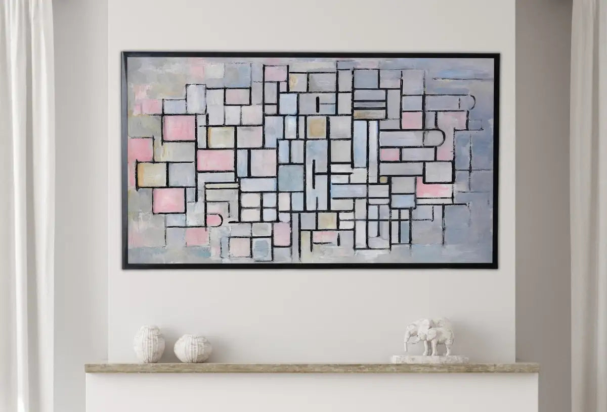 Detail view of artwork from Samsung Frame TV Art 4K Vintage Neutral Abstract Famous Minimalist Painting. Instant Download Abstract Digital Painting. Art for Frame TV. (variation 2)