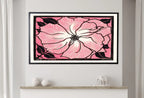 Detail view of artwork from Samsung Frame TV Art 4K Vintage Pink Rose Art Nouveau Flower Painting. Antique Botanical Painting. Instant Download Pink Retro Flower TV Art. (variation 2)